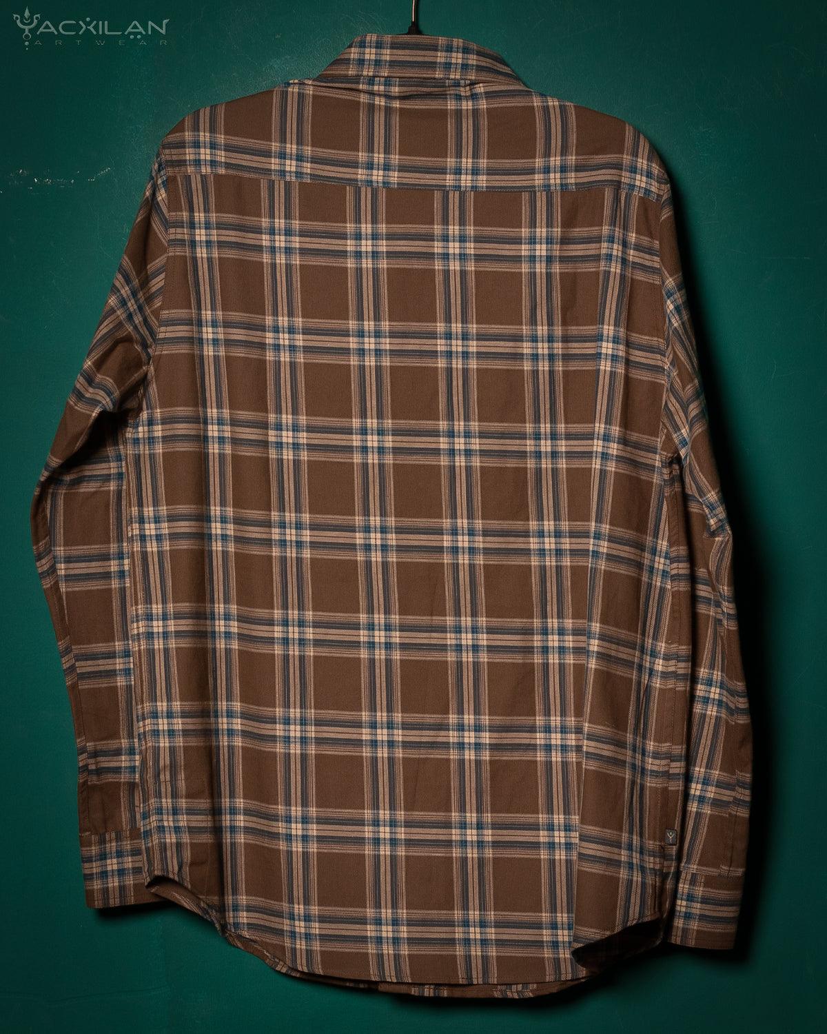 Shirt Men Long Sleeves / Cotton Lumberjack Tartan - CARAMEL DUST - Yacxilan Artwear