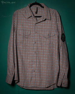 Shirt Men Long Sleeves / Cotton Lumberjack Tartan - GINGHAM GREY - Yacxilan Artwear