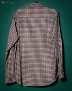 Shirt Men Long Sleeves / Cotton Lumberjack Tartan - GINGHAM GREY - Yacxilan Artwear