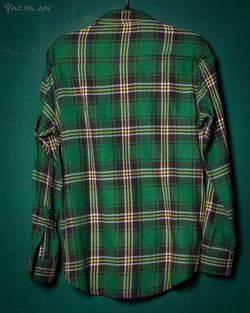 Shirt Men Long Sleeves / Cotton Lumberjack Tartan - IRISH FOREST - Yacxilan Artwear