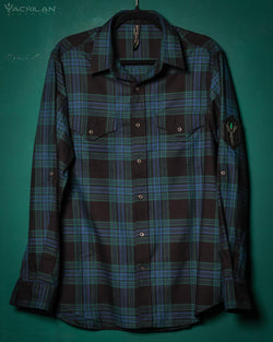 Shirt Men Long Sleeves / Cotton Lumberjack Tartan - NORTHERN SEA - Yacxilan Artwear