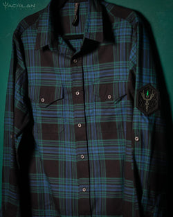 Shirt Men Long Sleeves / Cotton Lumberjack Tartan - NORTHERN SEA - Yacxilan Artwear