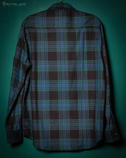 Shirt Men Long Sleeves / Cotton Lumberjack Tartan - NORTHERN SEA - Yacxilan Artwear