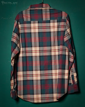Shirt Men Long Sleeves / Cotton Lumberjack Tartan - TEALREDCREAM