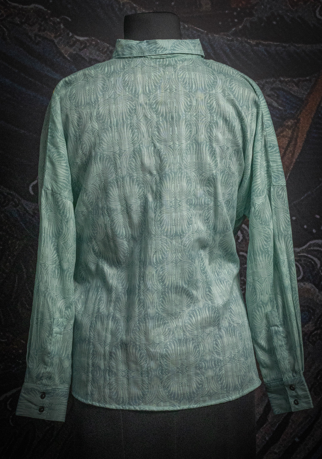 Shirt Woman Longsleeve Smarto / Cotton Embroiderd - LEAVES