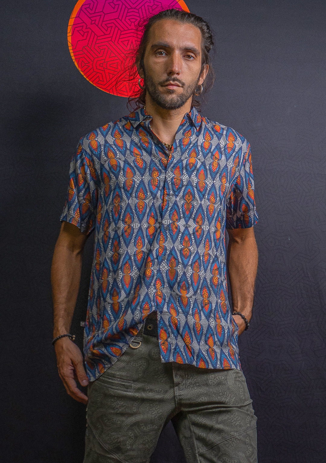 Shirt Men Half Sleeves / Bamboo - AFROFLAMES