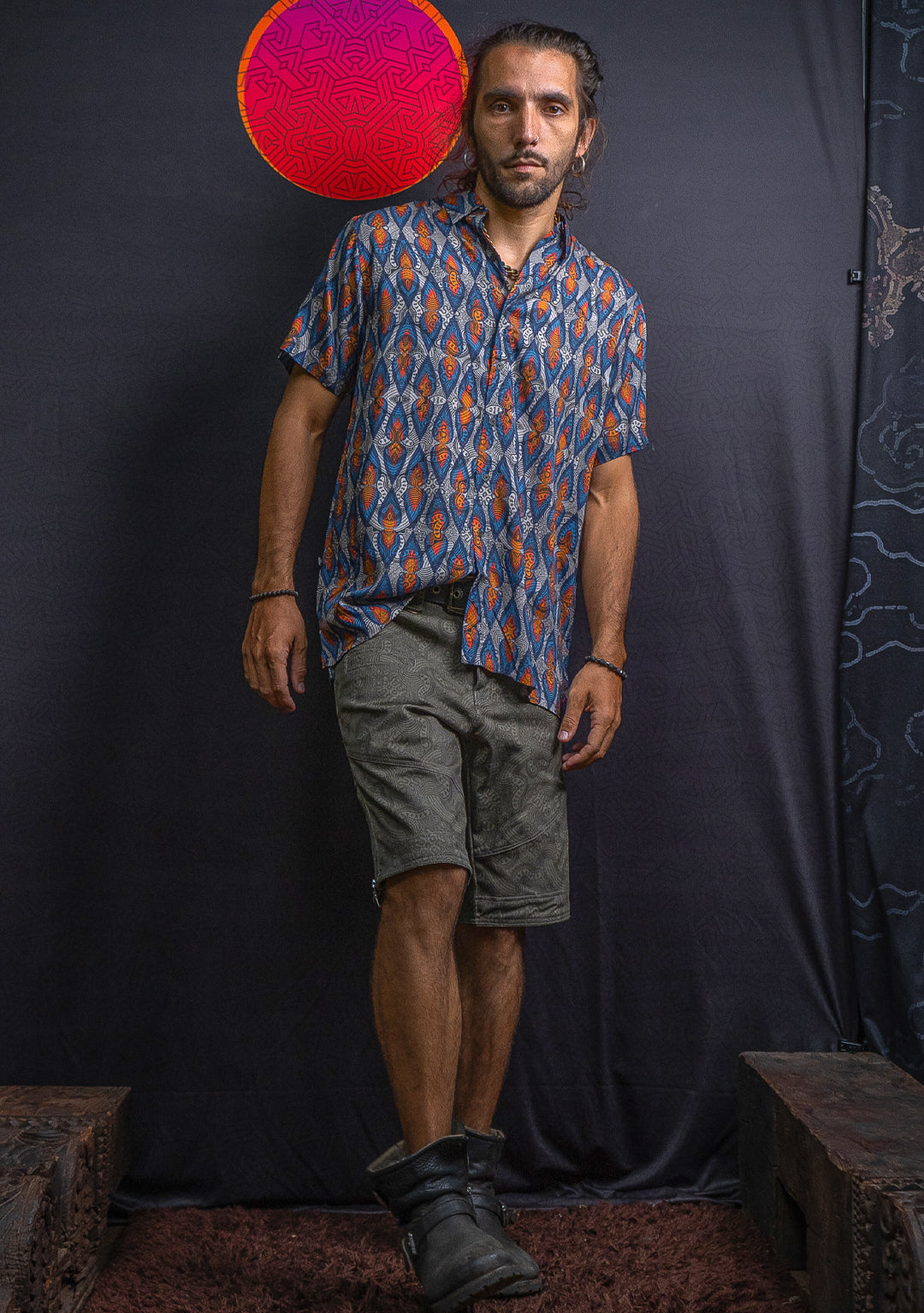 Shirt Men Half Sleeves / Bamboo - AFROFLAMES