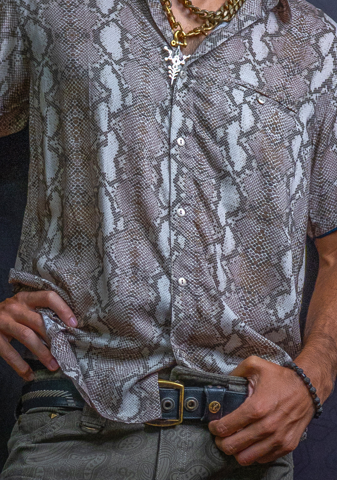 Shirt Men Half Sleeves / Bamboo - White KINGKOBRA