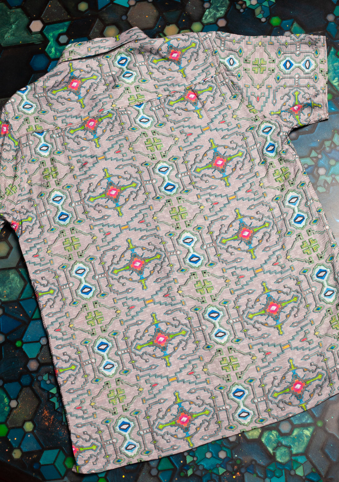 Shirt Men Half Sleeves / Organic Bio Farms Orange Starcheckers - WATAWASKA