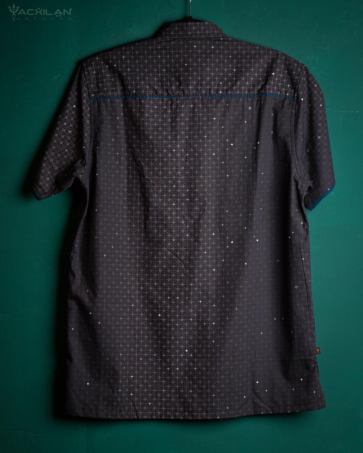 Shirt Men Half Sleeves / Cotton Jacquard Special Edition - PING GALAXY - Yacxilan Artwear