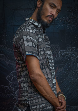 Shirt Men Half Sleeves / Cotton Jaquard - SANDSTORMZ Satin Licra