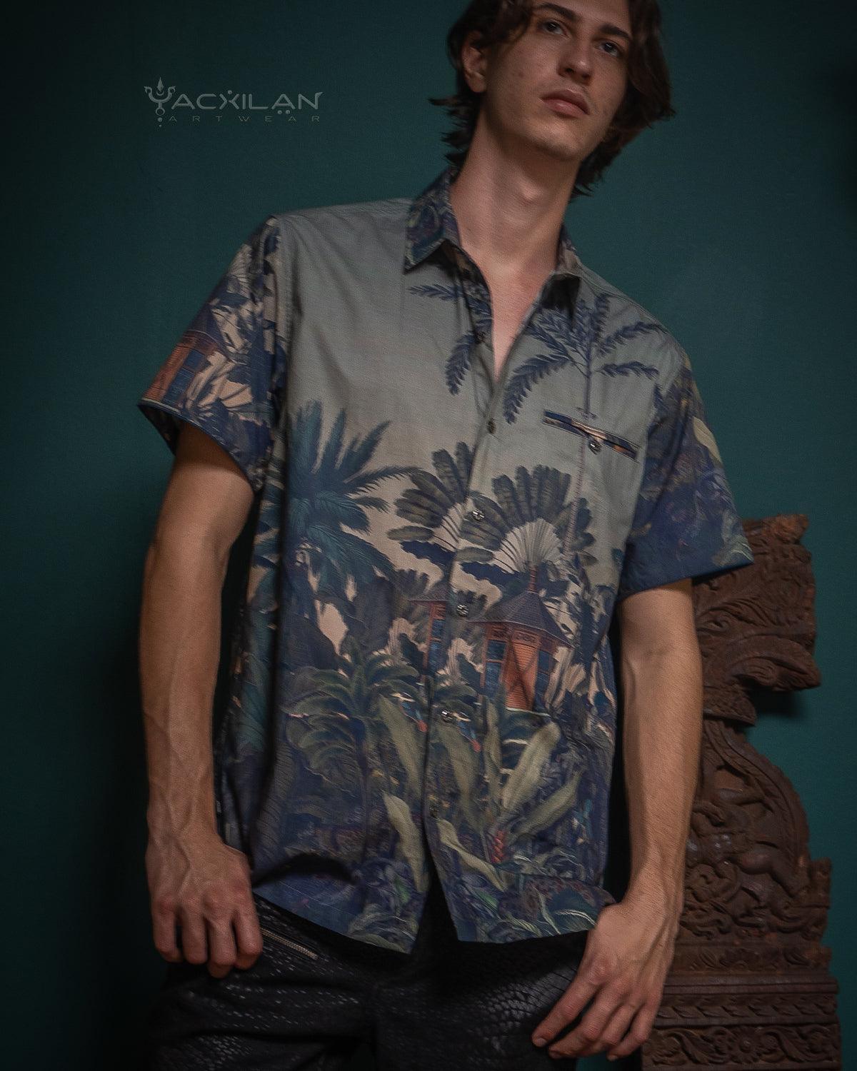 Shirt Men Half Sleeves / Cotton - JUNGLATA - Yacxilan Artwear