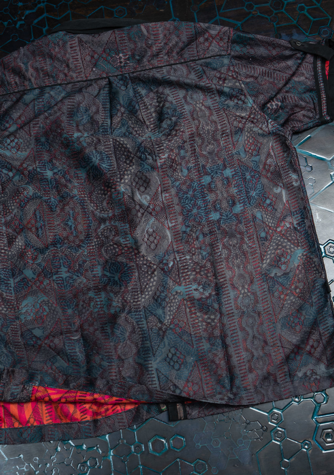 Shirt Men DOLCE Half Sleeves / Lace Black Broder - DRAGONS