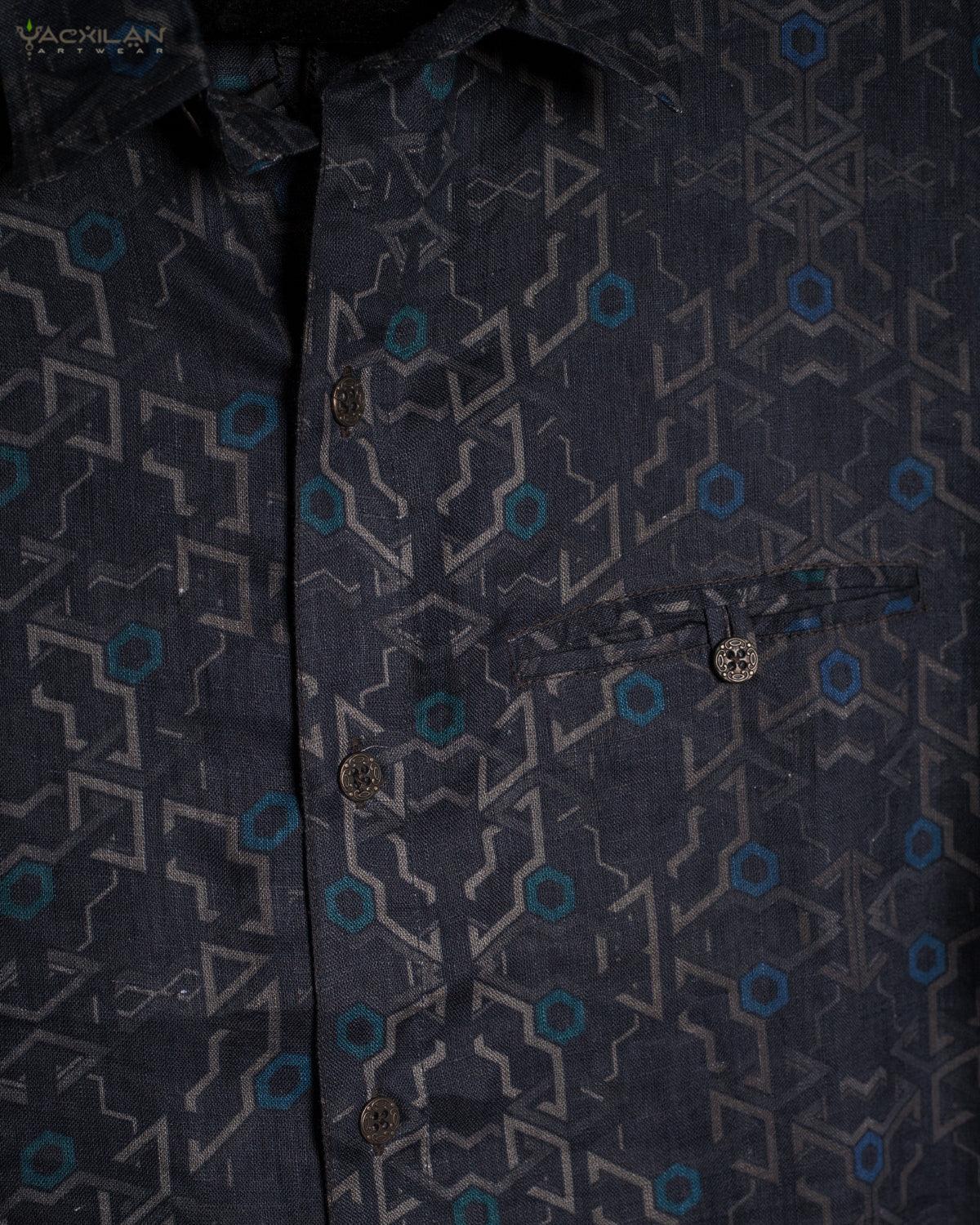 Shirt Men Half Sleeves / Thin Linen - CUBIX - Yacxilan Artwear