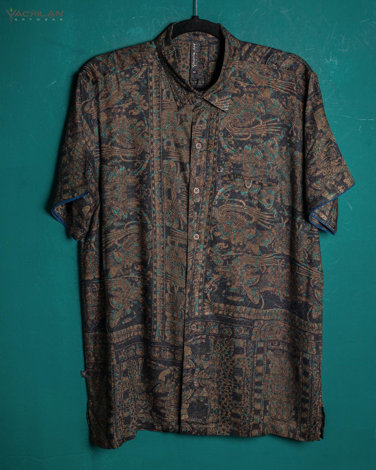 Shirt Men Half Sleeves / Viscose Jaquard Diamond Weave- ELDERS - Yacxilan Artwear