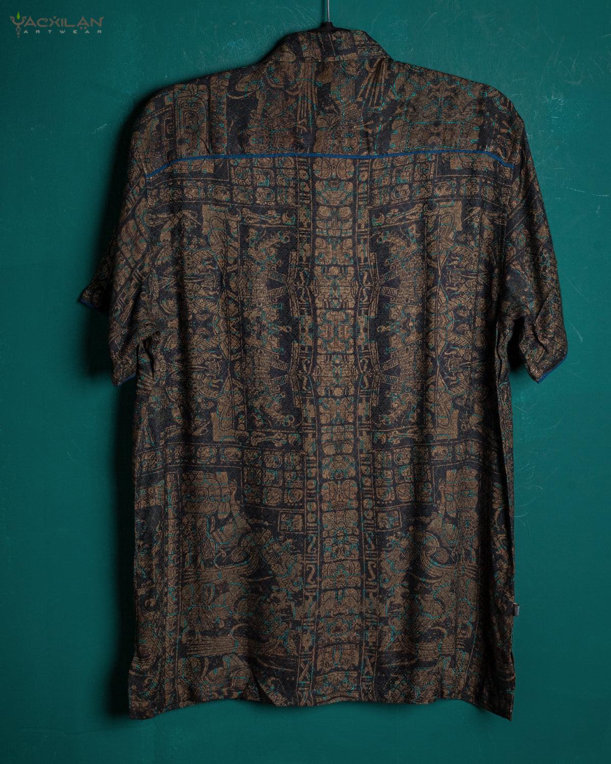 Shirt Men Half Sleeves / Viscose Jaquard Diamond Weave- ELDERS - Yacxilan Artwear