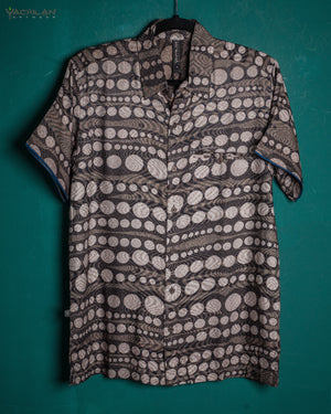 Shirt Men Half Sleeves / Viscose Jaquard Diamond Weave- SANDSTORMZ