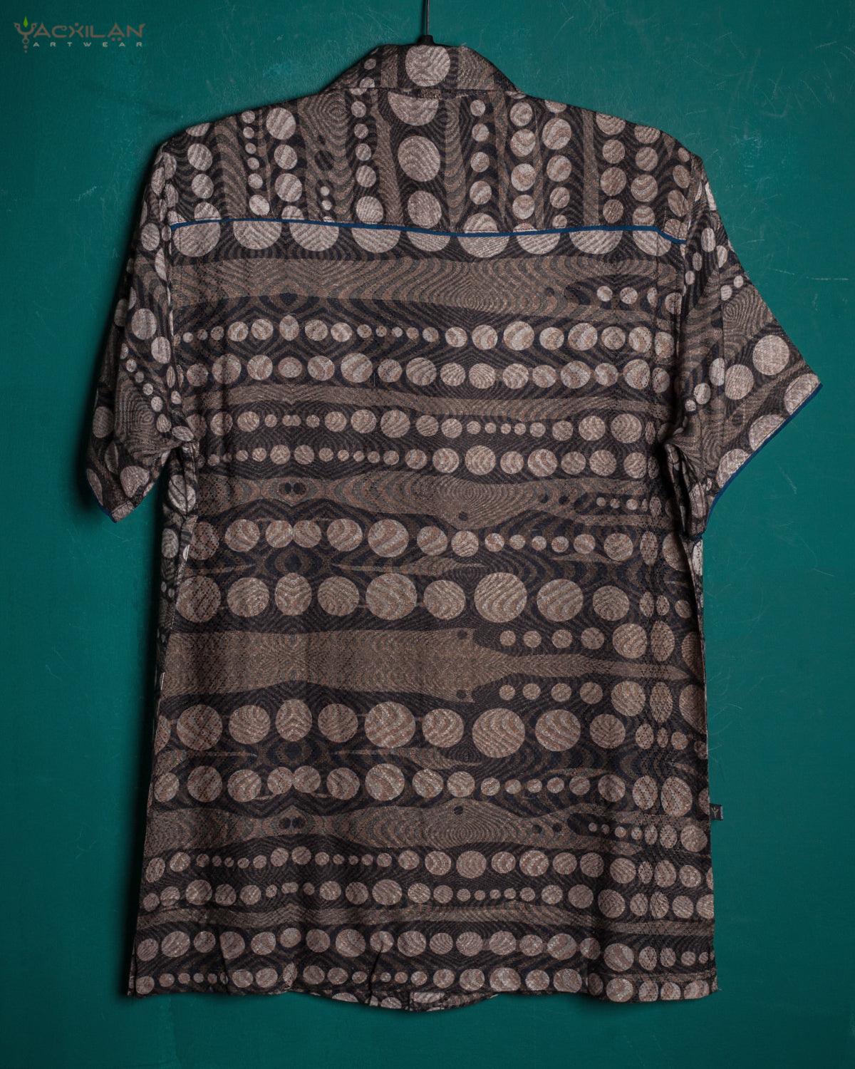 Shirt Men Half Sleeves / Viscose Jaquard Diamond Weave- SANDSTORMZ - Yacxilan Artwear