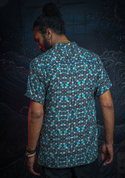 Shirt Men Half Sleeves / Viscose Diamond Weave- SOLARIS JAPANIKA