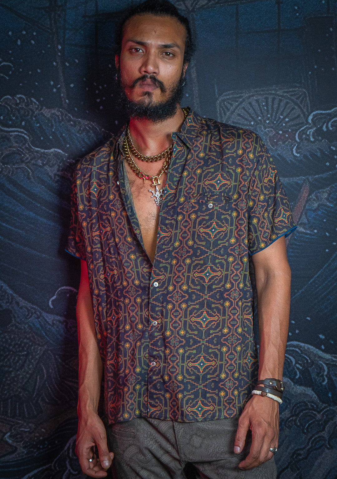 Shirt Men Half Sleeves / Earth Viscose Digital - AYAWASKA