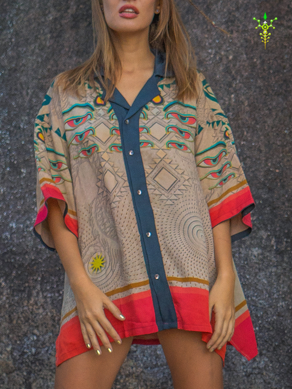 Shirt Men Oversized Set Half Sleeves / Viscose - EYENEYE