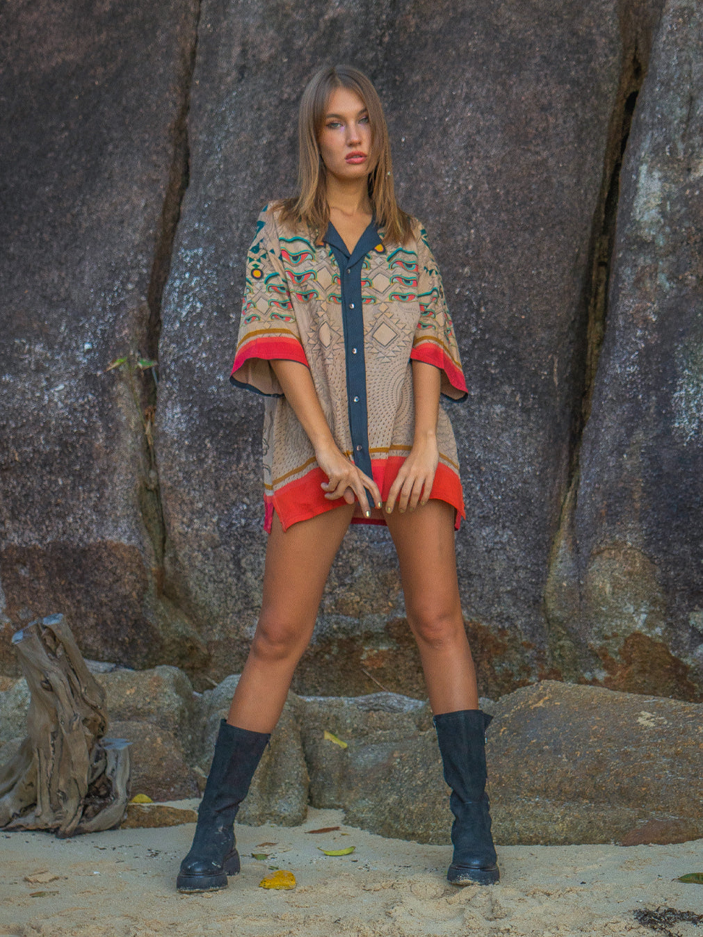 Shirt Men Oversized Set Half Sleeves / Viscose - EYENEYE