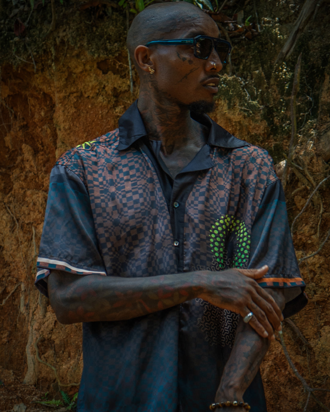 Shirt Men Oversized Set Half Sleeves / Satin - ERGOT PORTAL