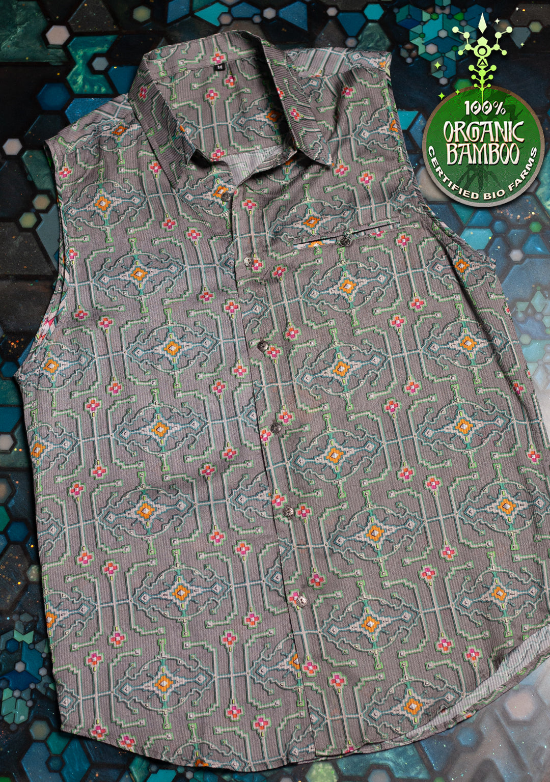 Shirt Men Sleeveless / Organic Bio Farms BAMBOO Strippes - HUIRRARIKA