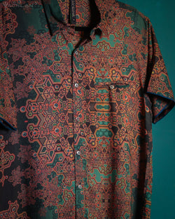 Shirt Men Half Sleeves / Earth Viscose Digital - ATLANTHEON - Yacxilan Artwear