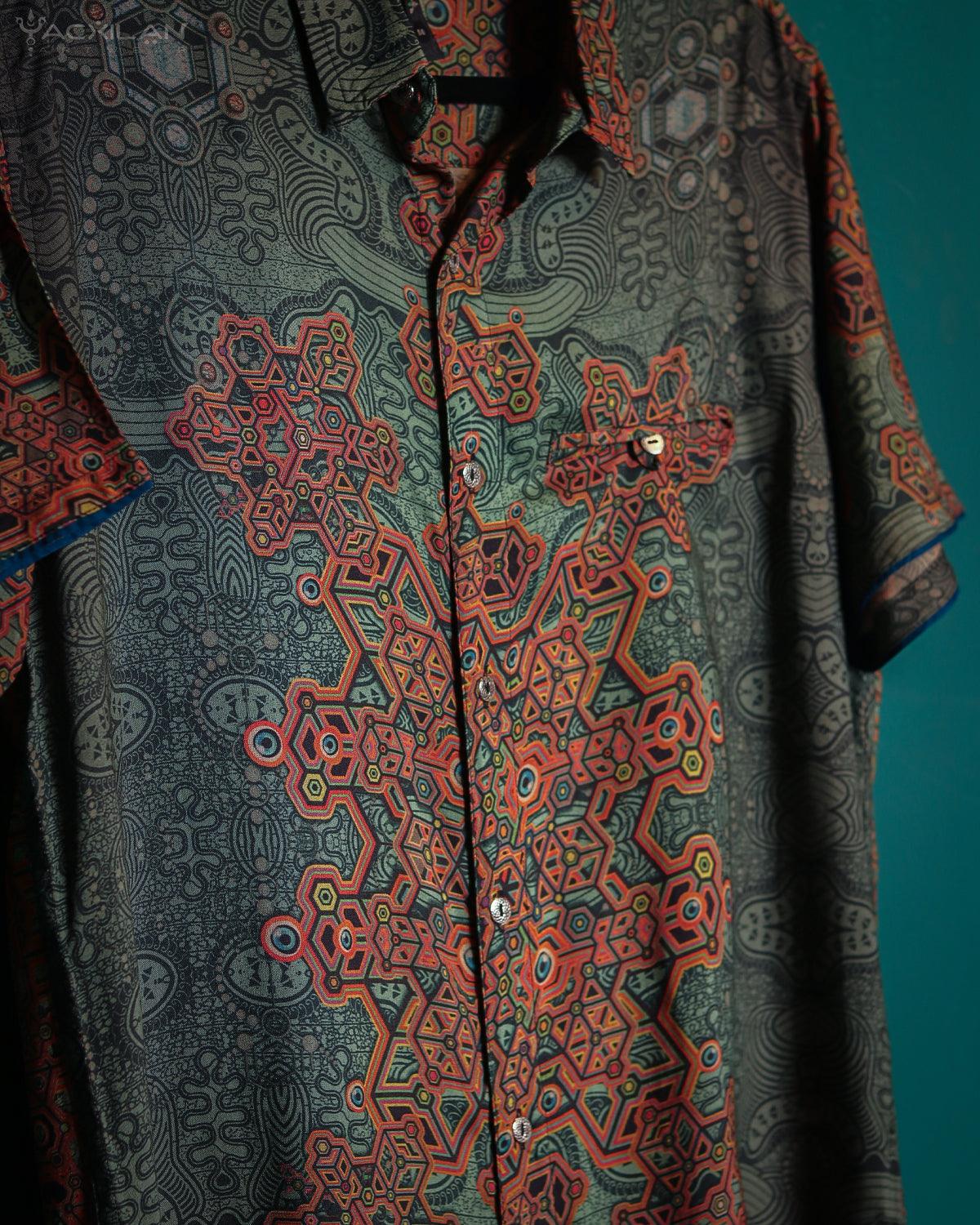 Shirt Men Half Sleeves / Earth Viscose Digital - ATLANTIS - Yacxilan Artwear