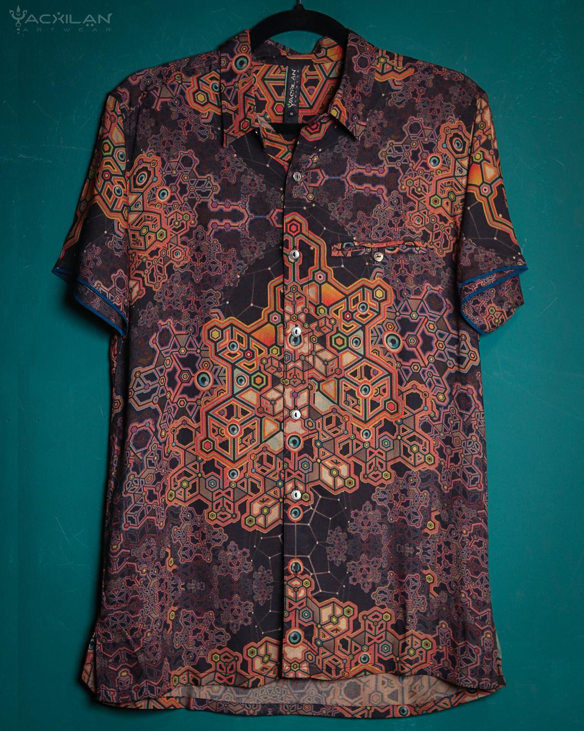 Shirt Men Half Sleeves / Earth Viscose Digital - CORALBLAST - Yacxilan Artwear