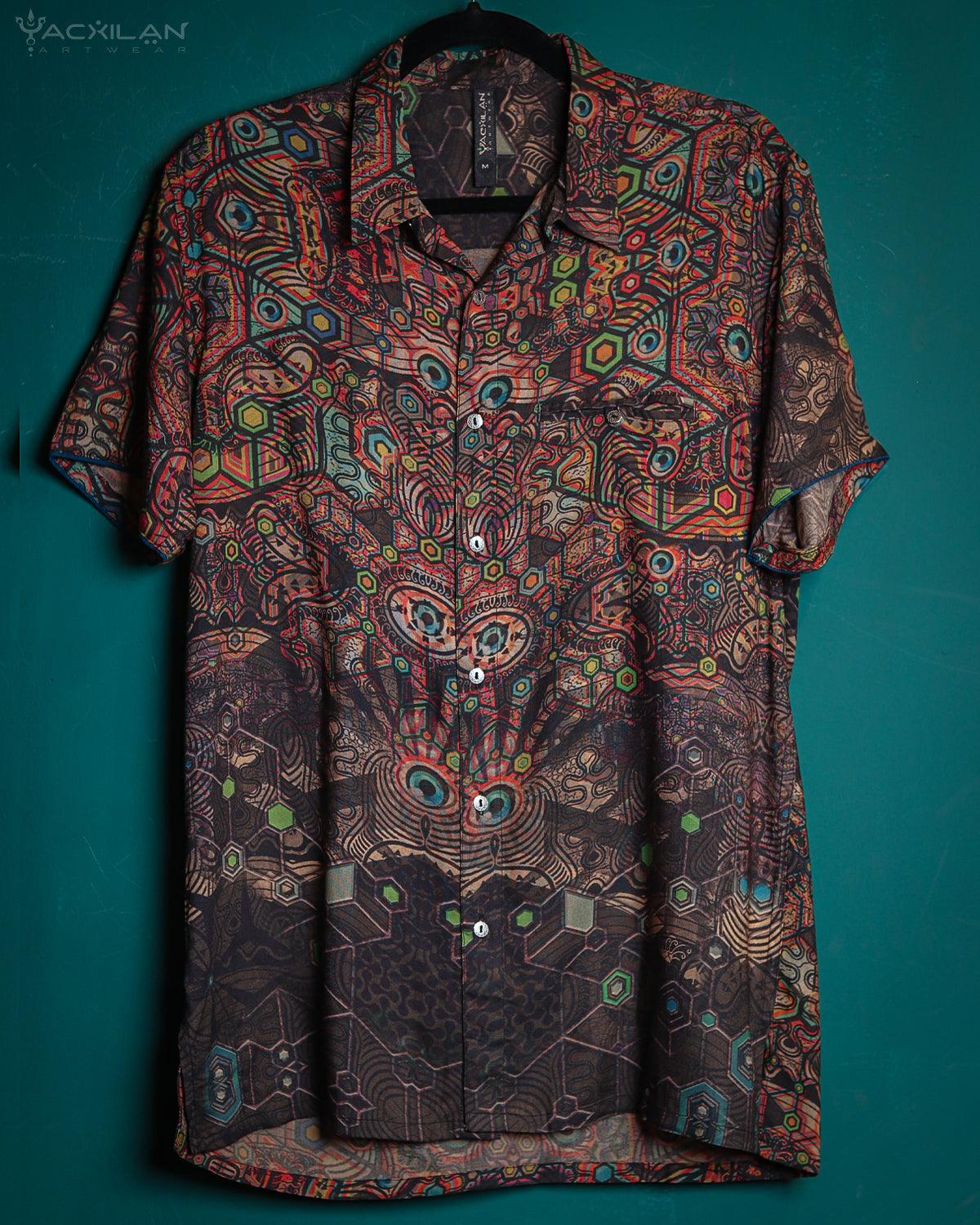 Shirt Men Half Sleeves / Earth Viscose Digital - PSYCHEDELIKA GALACTIKA - Yacxilan Artwear