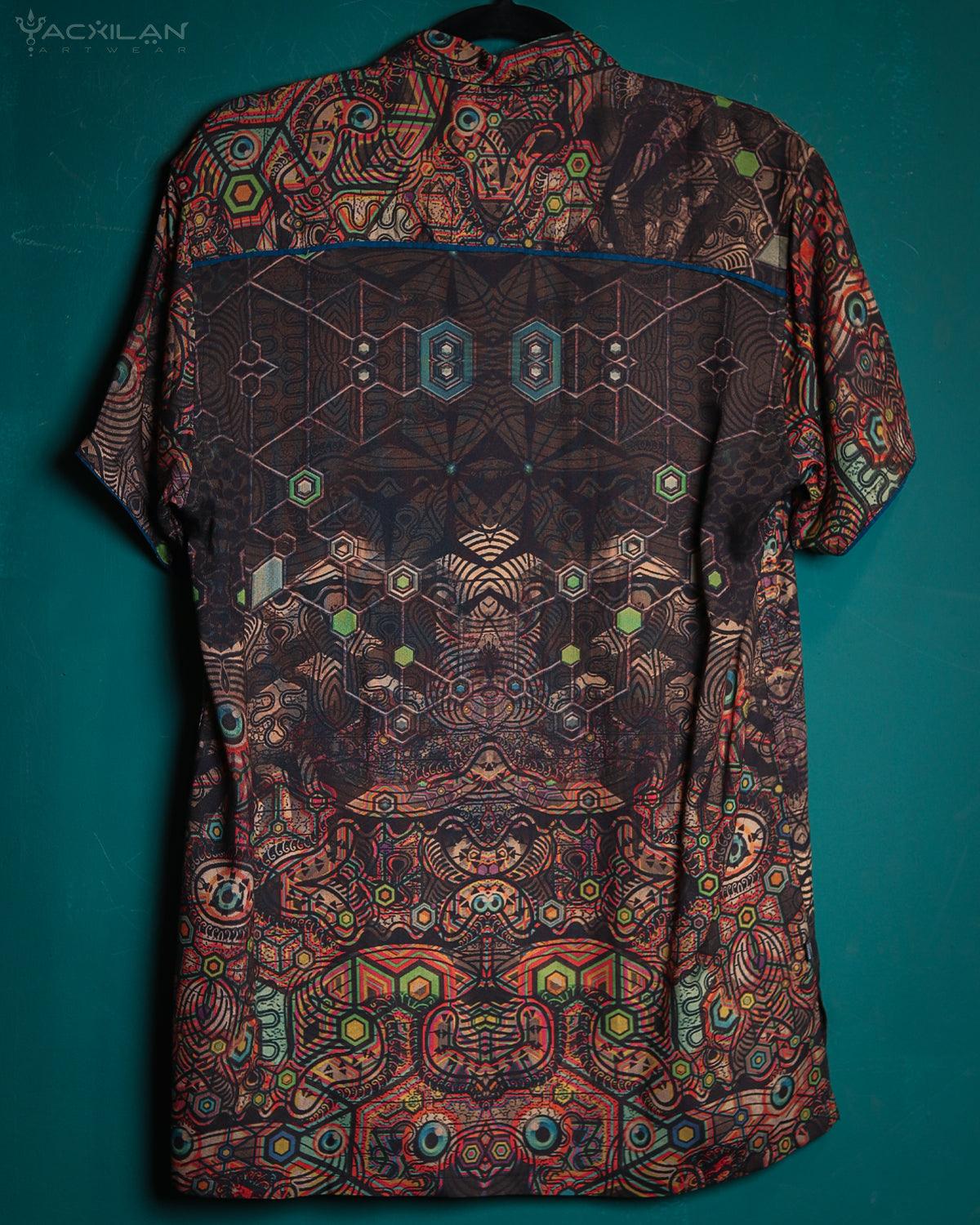 Shirt Men Half Sleeves / Earth Viscose Digital - PSYCHEDELIKA GALACTIKA - Yacxilan Artwear