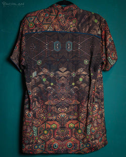 Shirt Men Half Sleeves / Earth Viscose Digital - PSYCHEDELIKA GALACTIKA - Yacxilan Artwear