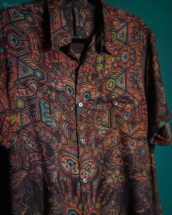 Shirt Men Half Sleeves / Earth Viscose Digital - PSYCHEDELIKA GALACTIKA - Yacxilan Artwear