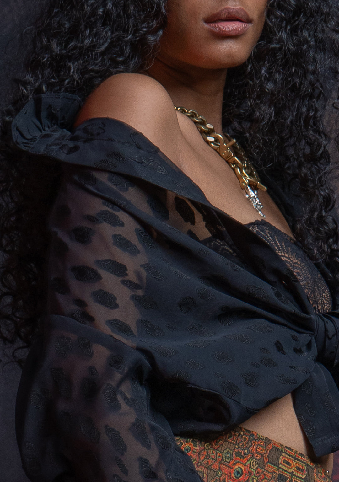 Shirt Woman Longsleeve FRUFRU / Japanese Uragiri -  BLACK Wheat