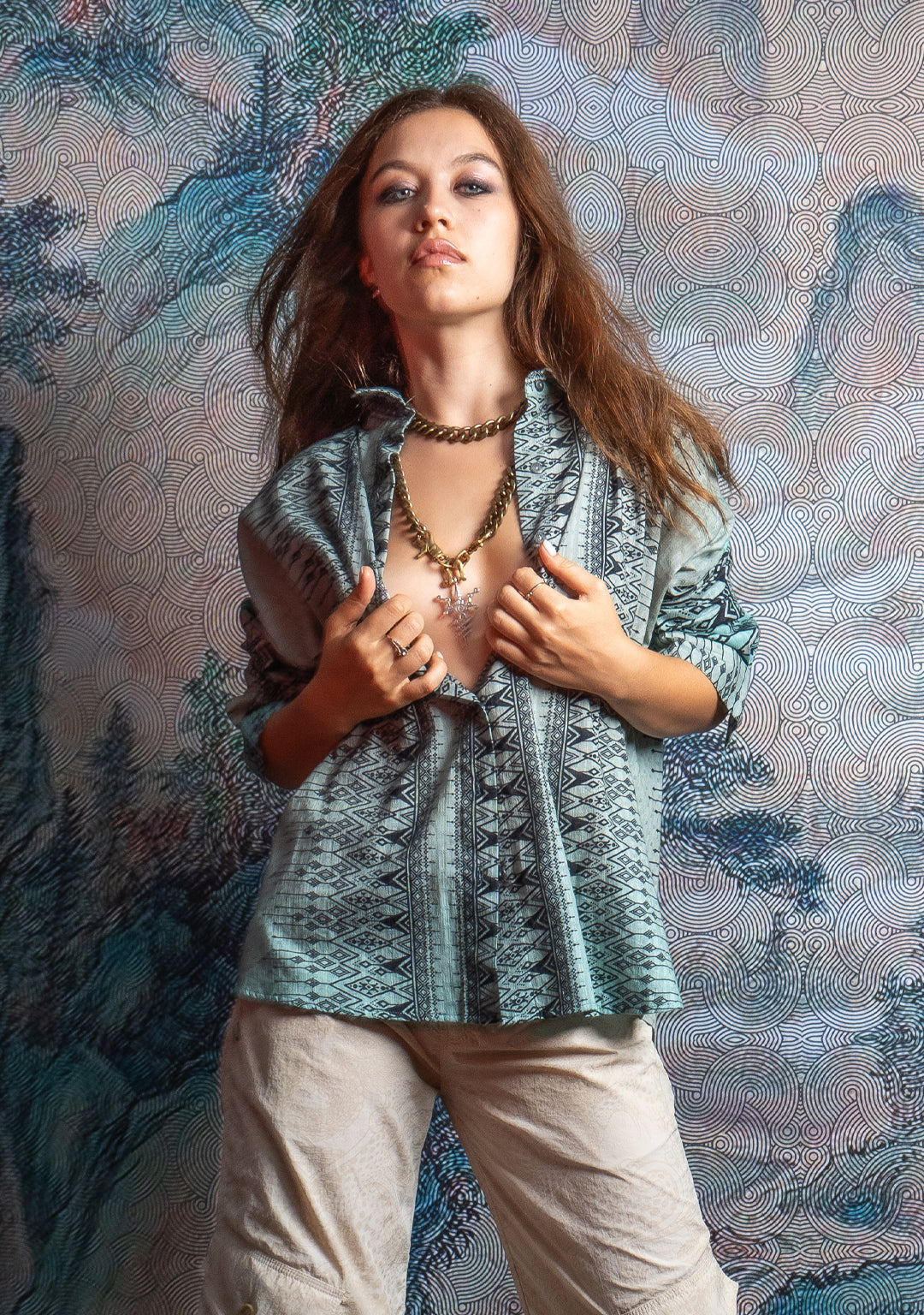 Shirt Woman Longsleeve Smarto  / Cotton Embroiderd - BOHONI