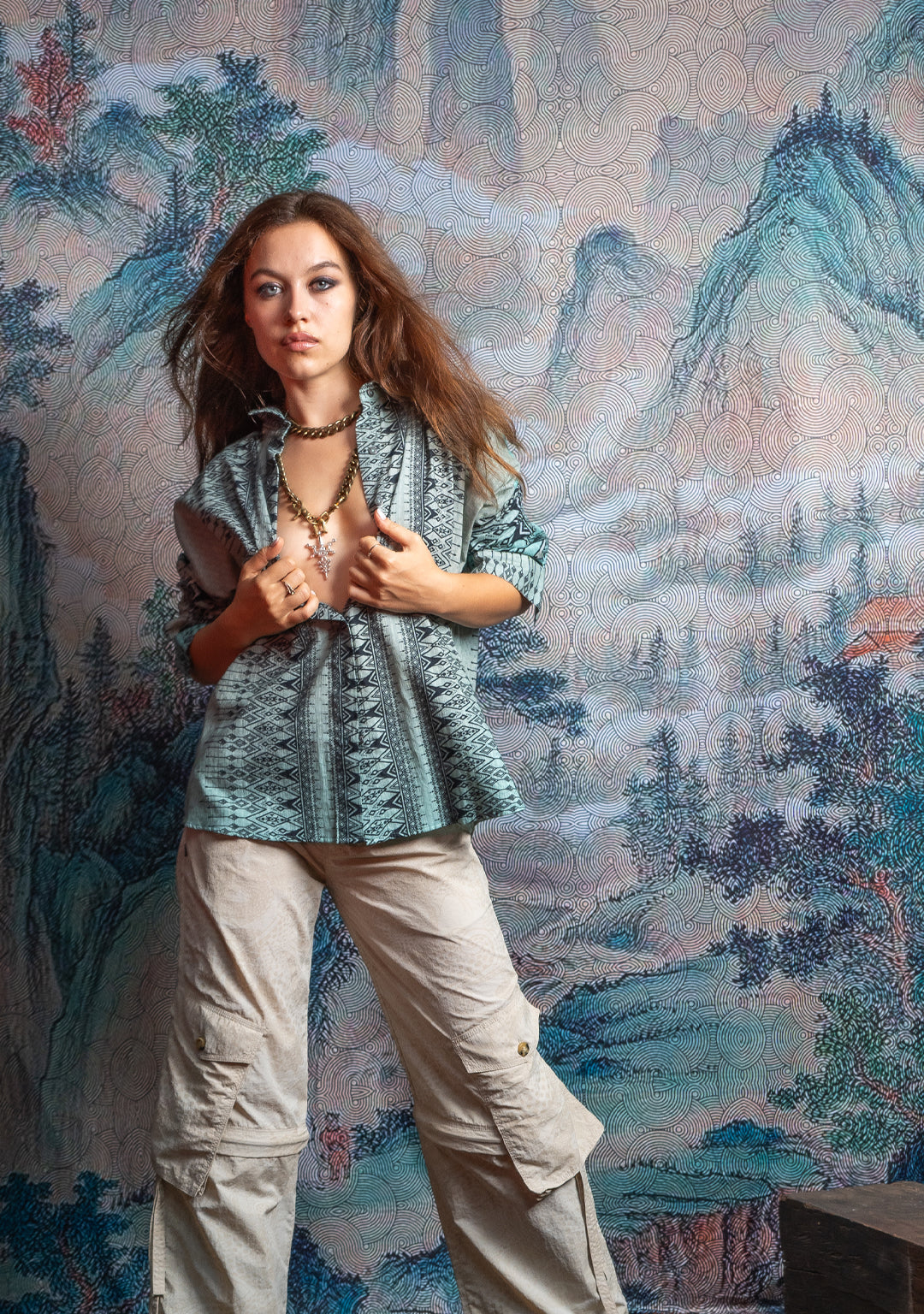 Shirt Woman Longsleeve Smarto  / Cotton Embroiderd - BOHONI