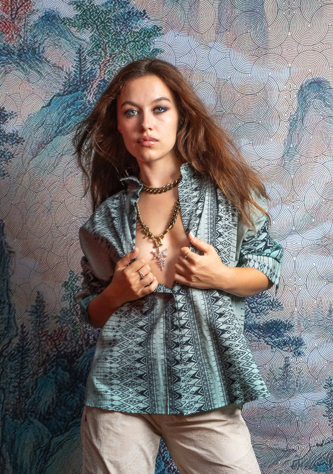 Shirt Woman Longsleeve Smarto  / Cotton Embroiderd - BOHONI