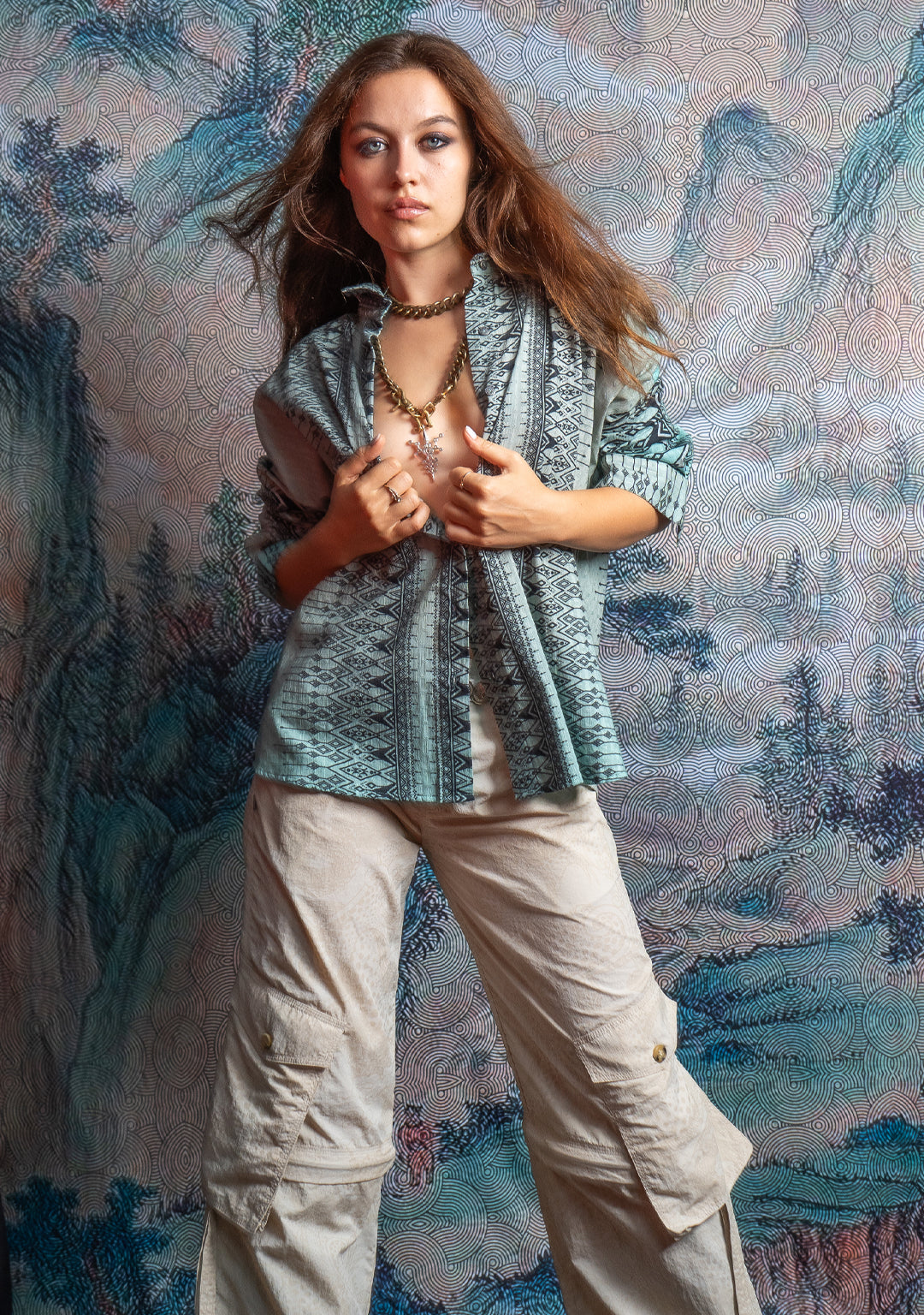 Shirt Woman Longsleeve Smarto  / Cotton Embroiderd - BOHONI