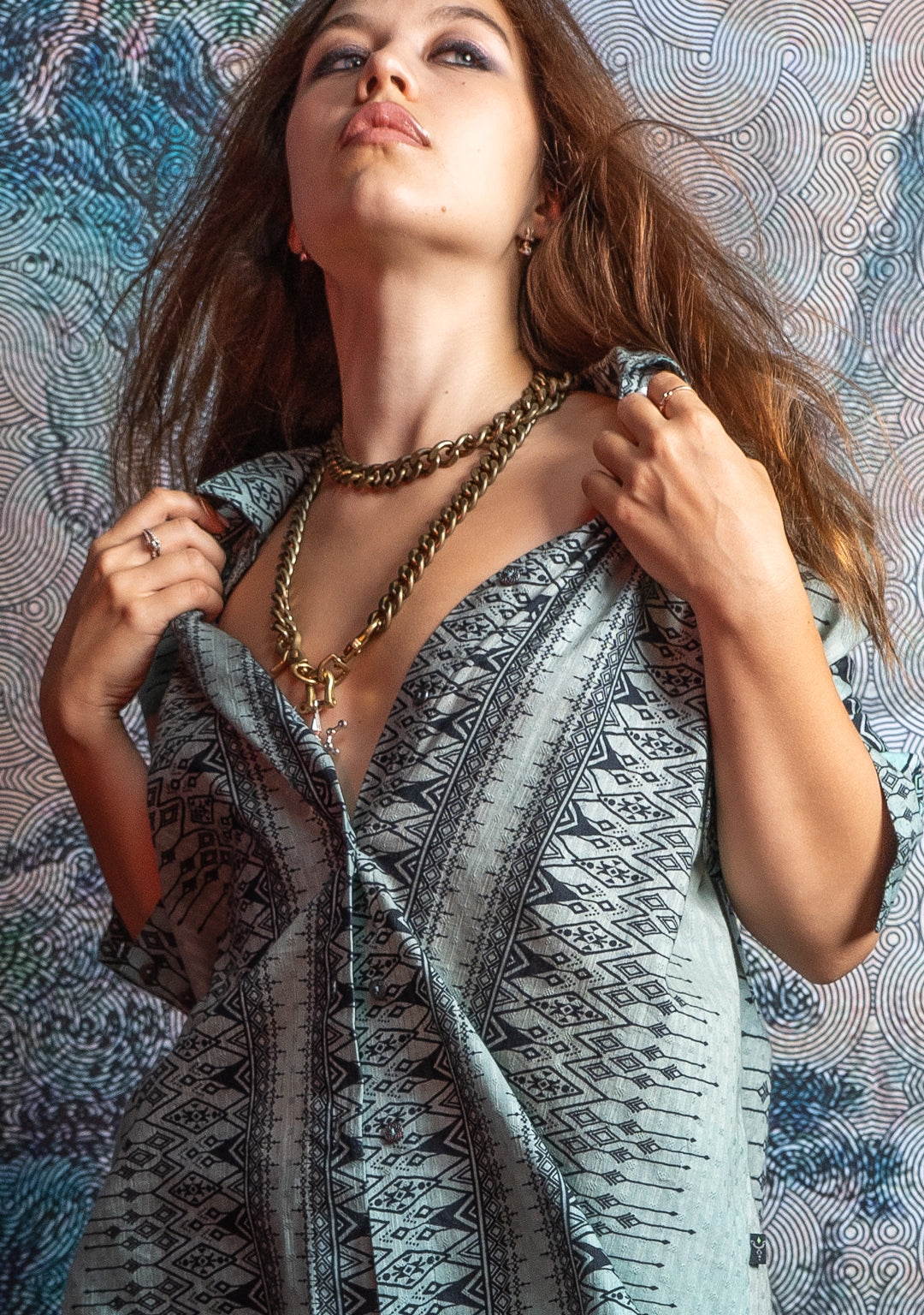 Shirt Woman Longsleeve Smarto  / Cotton Embroiderd - BOHONI