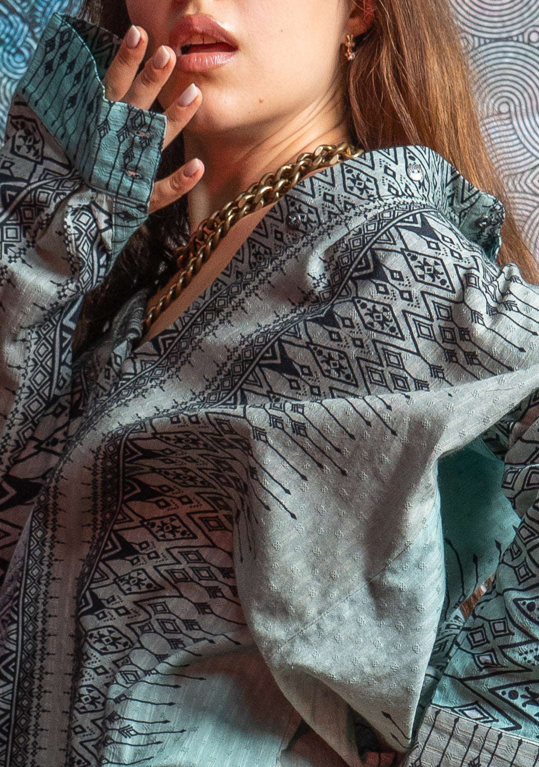 Shirt Woman Longsleeve Smarto  / Cotton Embroiderd - BOHONI