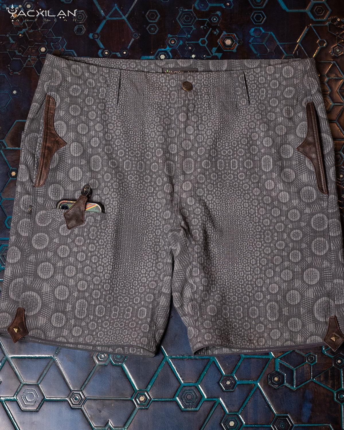 Skate Short Men / Grey Stripes TR Diamond - NEBULA - Yacxilan Artwear