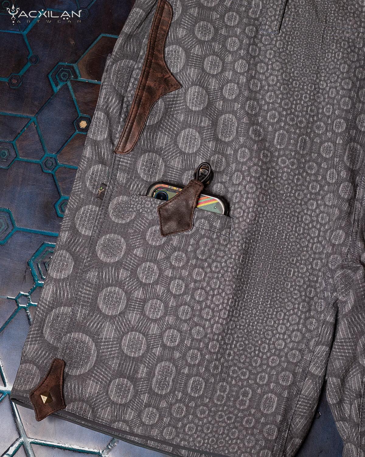 Skate Short Men / Grey Stripes TR Diamond - NEBULA - Yacxilan Artwear