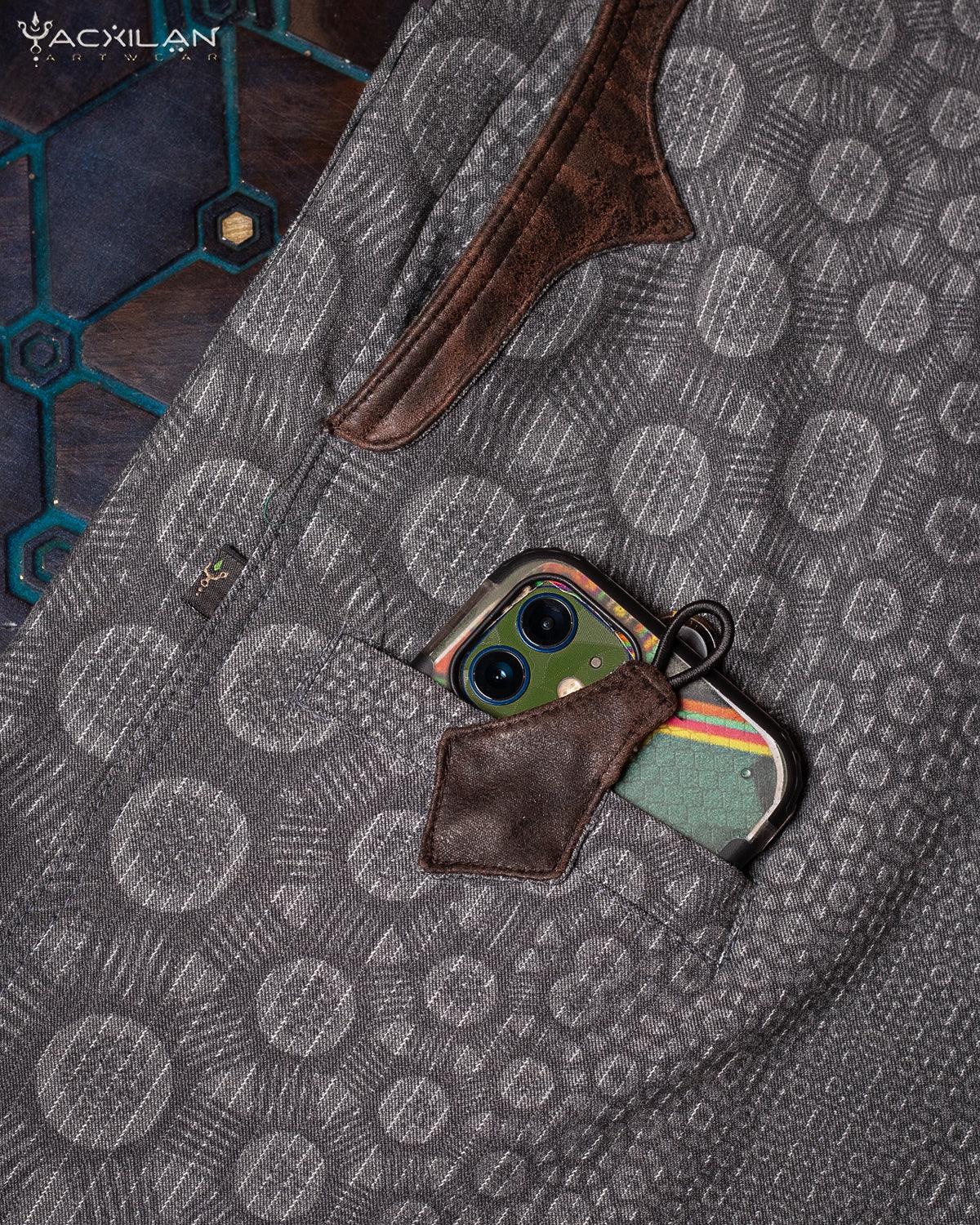 Skate Short Men / Grey Stripes TR Diamond - NEBULA - Yacxilan Artwear