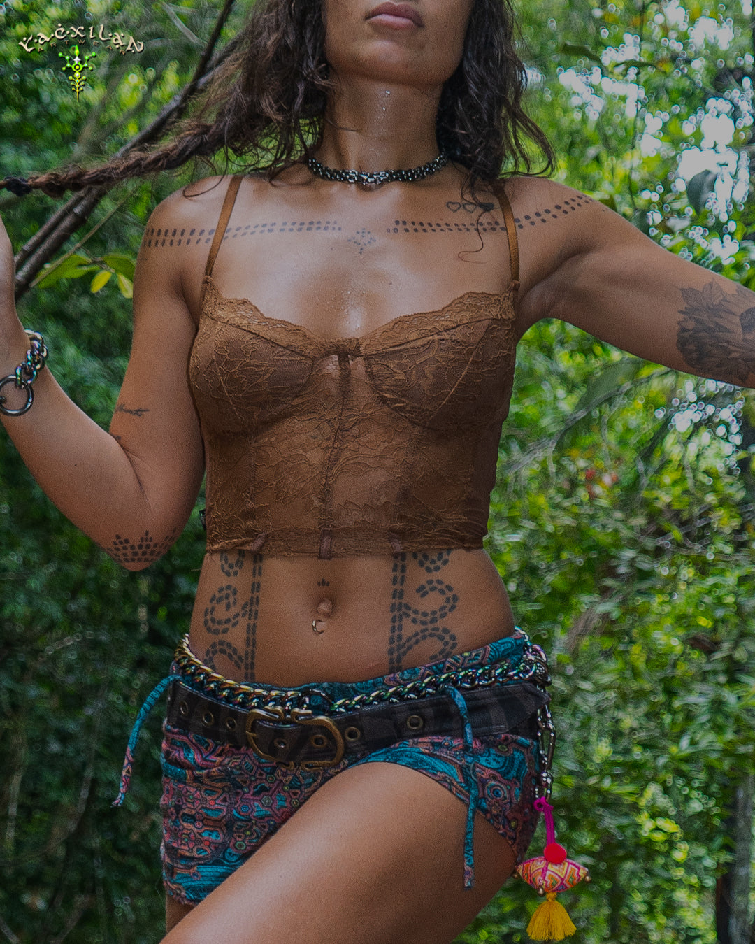 Corset / Lace Mesh - BROWN