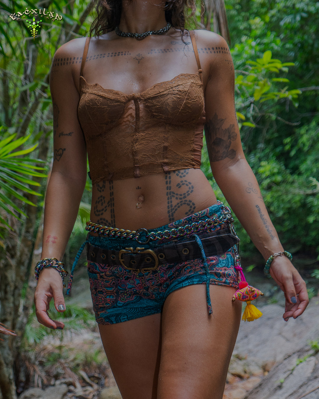 Corset / Lace Mesh - BROWN