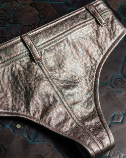 Shorties Burner Woman / Fake Leather Astronaut Foil - ATLANTHEON - Yacxilan Artwear