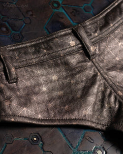 Shorties Burner Woman / Fake Leather Astronaut Foil - KRONOS - Yacxilan Artwear