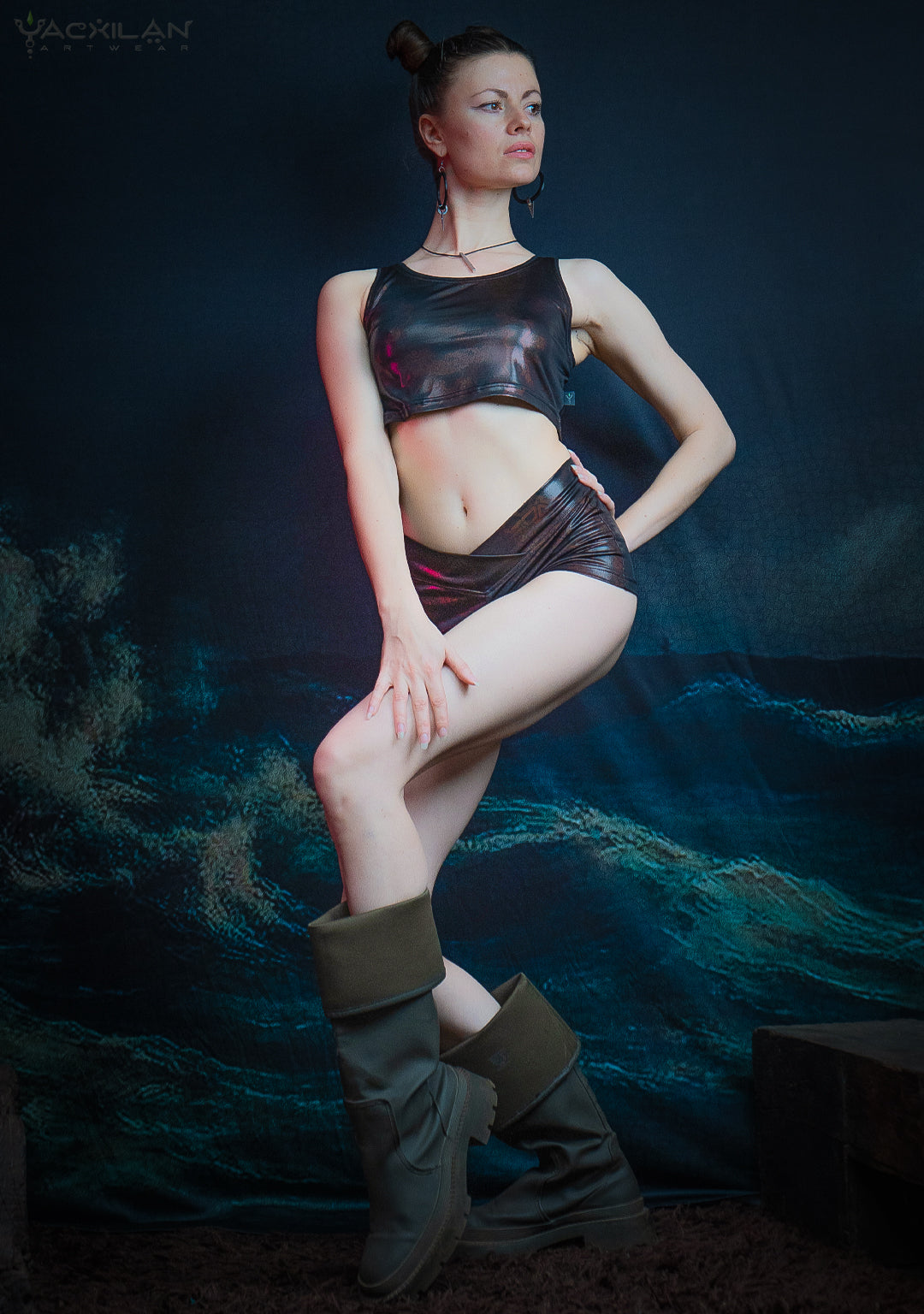 Shorties Simple/ Holographic Licra - Copper ATLANTHEON